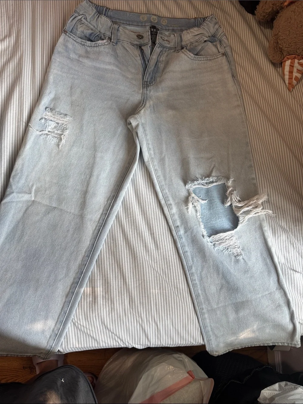 Betsey Johnson Light Blue Ripped Boyfriend Jeans❤️